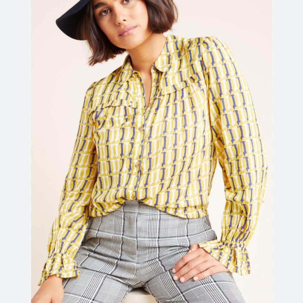 Maeve l/s Dachshund Print Shirt (12)